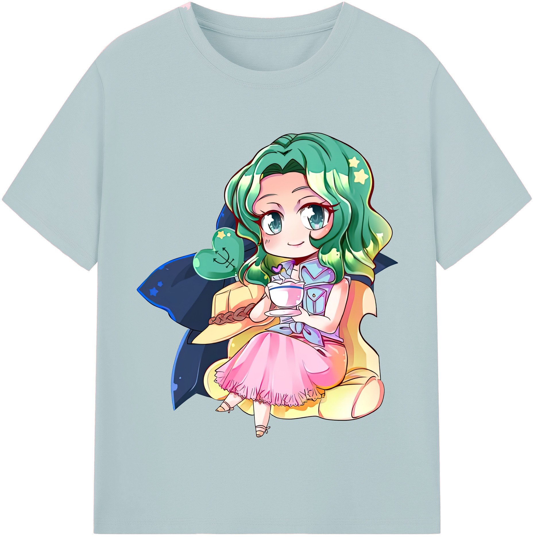 （画像用） 美少女戦士セーラームーン 海王 みちる（かいおう みちる） Sailor Moon Kaiou Michiru 綿100％半袖Tシャツ（フロントプリント）